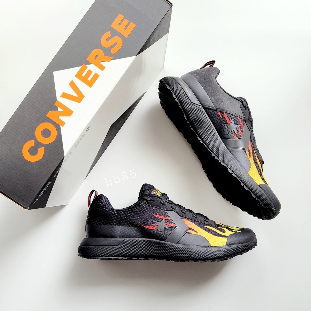 Converse Star Series RN Ox 'Flames' Black Enamel Red Lt Zitron Yellow Men's 9